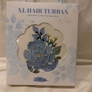 Primrose Floral Hair Turban - White and Blue